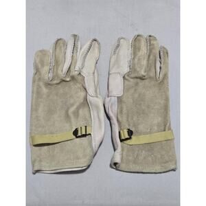 USGI Cattlehide Leather Heavy Duty Work Gloves Size 4 NSN 8415-00-268-7870#O9o